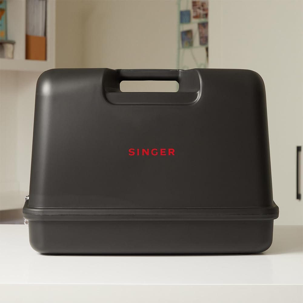 SINGER Black Universal Hard Carrying Case for Sewing Machine, Compatible with Most Standard Free-Arm Portable Sewing Machines, Non-Slip Inner Tray, Convenience & Sturdy protection for Easy Storage - Image 2