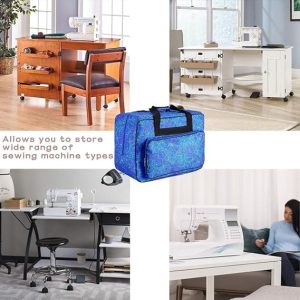 Alternative view of Sewing Machine Carrying Case Tote Bag, Nylon Carry Bag, Padded Storage Cover Carrying Case with Pockets and Handles, Suitable for Most Standard Singer, Brother, Janome