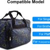 TLBTEK Black Sewing Machine Carrying Case,Universal Canvas Carry Tote Bag,Portable Padded Storage Dust Cover with Pockets for Sewing Machine