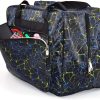 TLBTEK Black Sewing Machine Carrying Case,Universal Canvas Carry Tote Bag,Portable Padded Storage Dust Cover with Pockets for Sewing Machine
