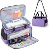 Yarwo Sewing Machine Carrying Case with Thicken Bottom Board, Universal Sewing Machine Tote Compatible with Most Standard Sewing Machine and Accessories, Purple