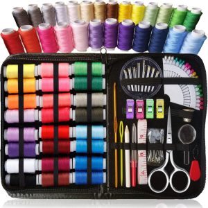 ARTIKA Sewing Kit for Adults and Kids (94 PCS) - Small Beginner Set w-Multicolor Thread, Needles, Scissors, Thimble & Clips - Emergency Repair and Travel Kits - Sewing Accessories and Supplies - 1
