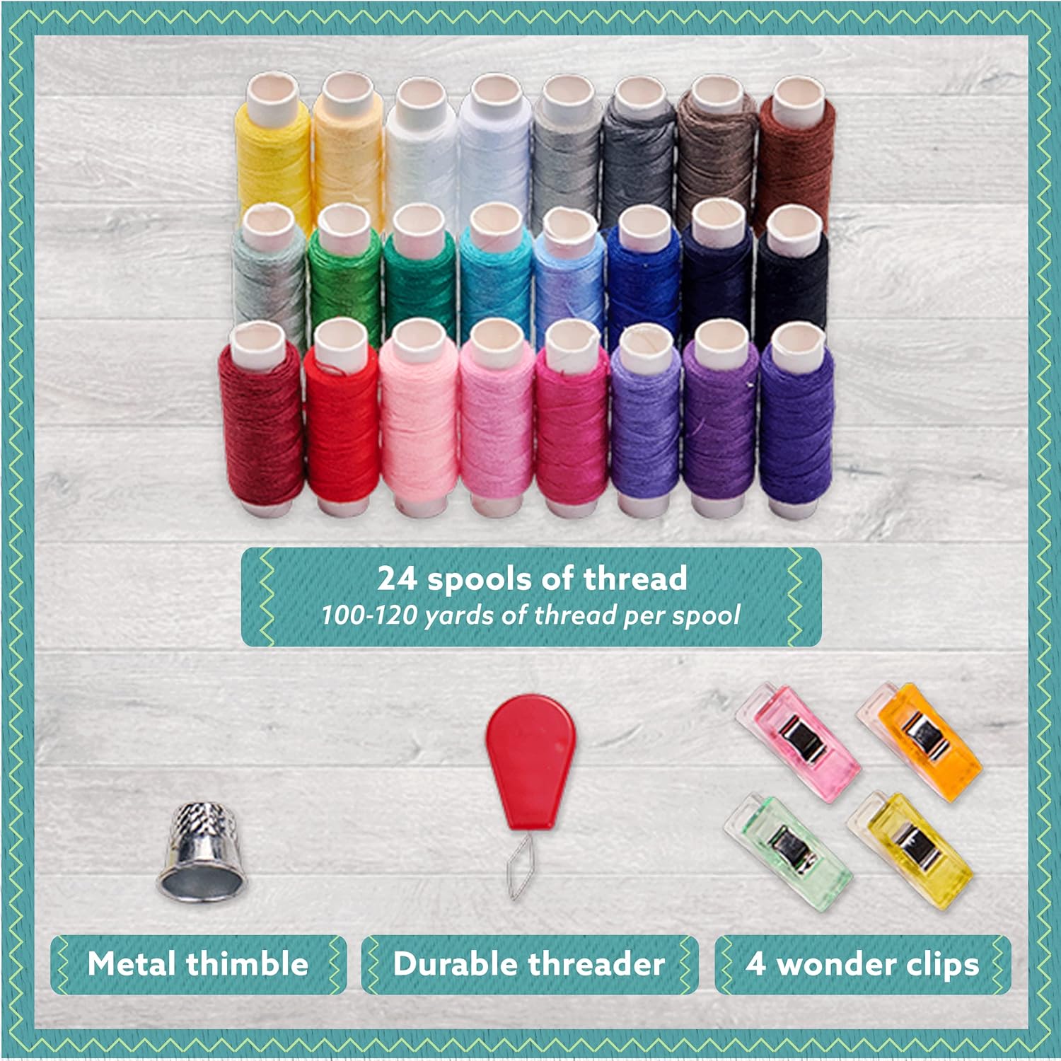 ARTIKA Sewing Kit for Adults and Kids (94 PCS) - Small Beginner Set w/Multicolor Thread, Needles, Scissors, Thimble & Clips - Emergency Repair and Travel Kits - Sewing Accessories and Supplies - Image 5