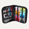 Amazon Basics Portable Travel Sewing Kit for Adults, Includes Threads, Needles, Scissors, Buttons, Thimbles, Measuring Tape, Threader, Seam Ripper and Safety Pins, Black