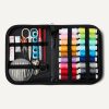 Amazon Basics Portable Travel Sewing Kit for Adults, Includes Threads, Needles, Scissors, Buttons, Thimbles, Measuring Tape, Threader, Seam Ripper and Safety Pins, Black