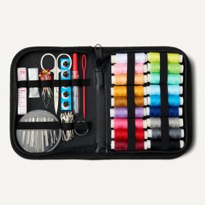Alternative view of Amazon Basics Portable Travel Sewing Kit for Adults, Includes Threads, Needles, Scissors, Buttons, Thimbles, Measuring Tape, Threader, Seam Ripper and Safety Pins, Black