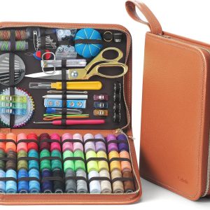 Cebelo Large Sewing Kit for Adults- 232 Pcs Sewing Supplies for Hand Mending Clothes Emergency Repair for Home Travel Dorm - 2026 Christmas Gifts for Mom Grandma Students Beginner (Brown) - 1