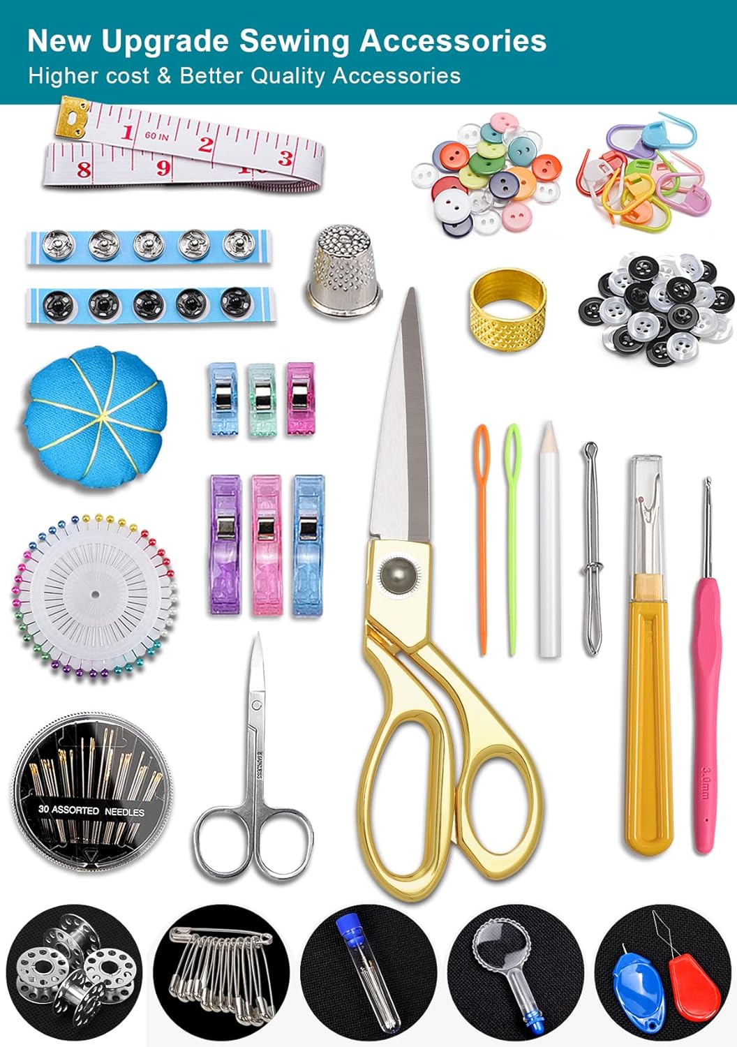 Cebelo Large Sewing Kit for Adults: 232 Pcs Sewing Supplies for Hand Mending Clothes Emergency Repair for Home Travel Dorm - 2026 Christmas Gifts for Mom Grandma Students Beginner (Brown) - Image 4