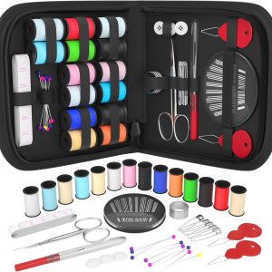 Alternative view of Coquimbo Sewing Kit Gifts for Adults Teen Grils Women Mom Grandma, Portable Sewing Supplies Contains Tape Measure, Scissors, Thimble, Thread, Sewing Needles (Black, S)