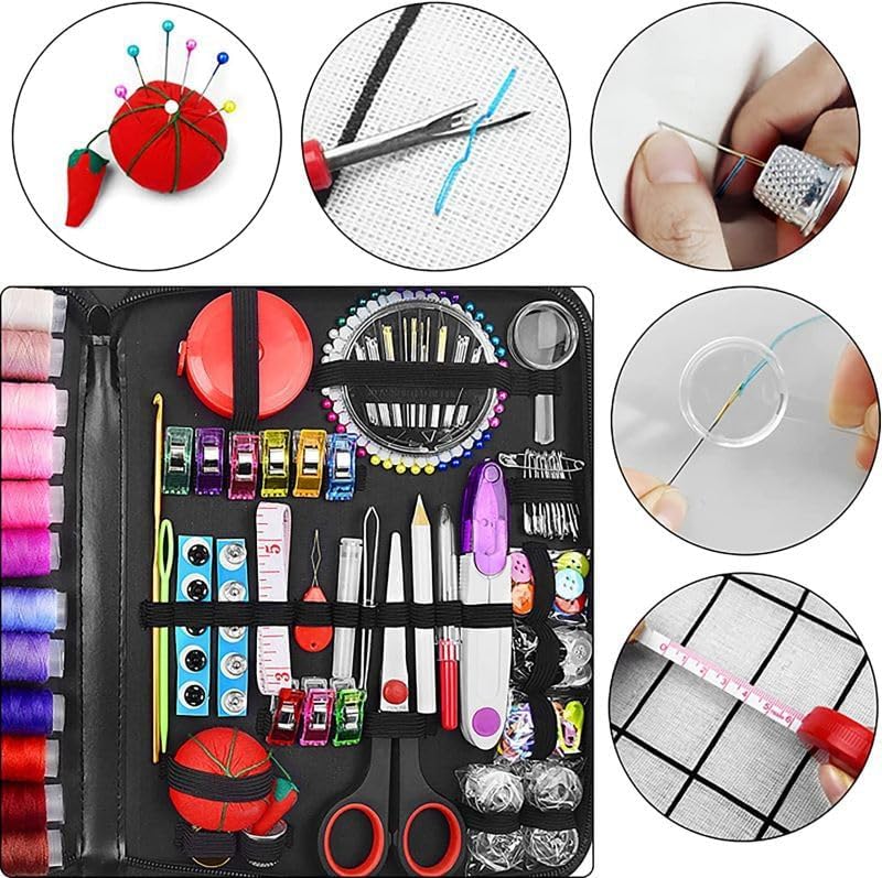 FNV Sewing kit, 229 pcs Sewing Accessories, Friendly for Beginner and Professional for Worker, Suitable for Travel, Home, School and DIY Gift, Needles, Scissors, 41XL Thread Spools - Image 7