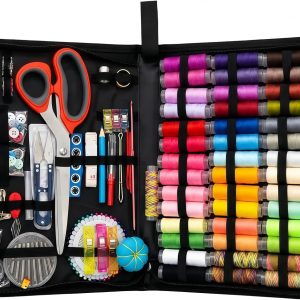 Forypretty Sewing Kit for Adults, 228 PCS Needle and Thread Kit with Tailor Scissors and Accessories, 43 XL Thread Spools, Travel Sewing Kit for Beginners, Oxford Cloth, Gift for Mom Grandma - 1