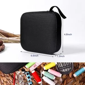 JUNING Sewing Kit with Case Portable Sewing Supplies for Mom Grandma Women Men Teen Girls Boys Home Traveler, Adults, Beginner, Emergency, Contains Thread, Scissors, Needles,Measuring Tape and More