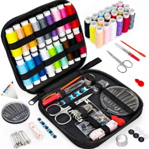 OKOMER 87 Pcs Sewing Kit with Embroidery Supplies, Complete Premium Sewing Repair Set with Needle Thread Scissors, Portable Travel Kit for Adults Beginners Home DIY, Gift - 1