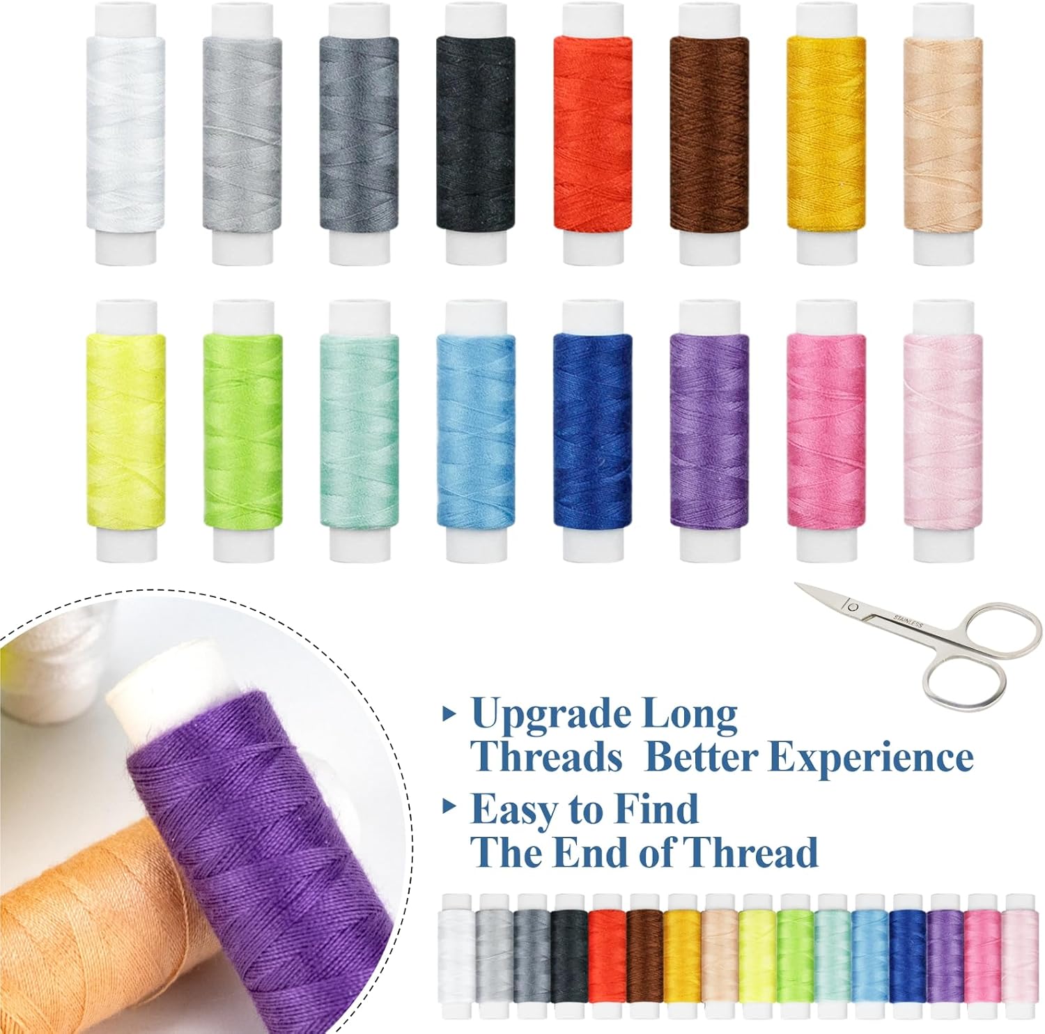 OKOMER 87 Pcs Sewing Kit with Embroidery Supplies, Complete Premium Sewing Repair Set with Needle Thread Scissors, Portable Travel Kit for Adults Beginners Home DIY, Gift for Mother and Grandma - Image 6