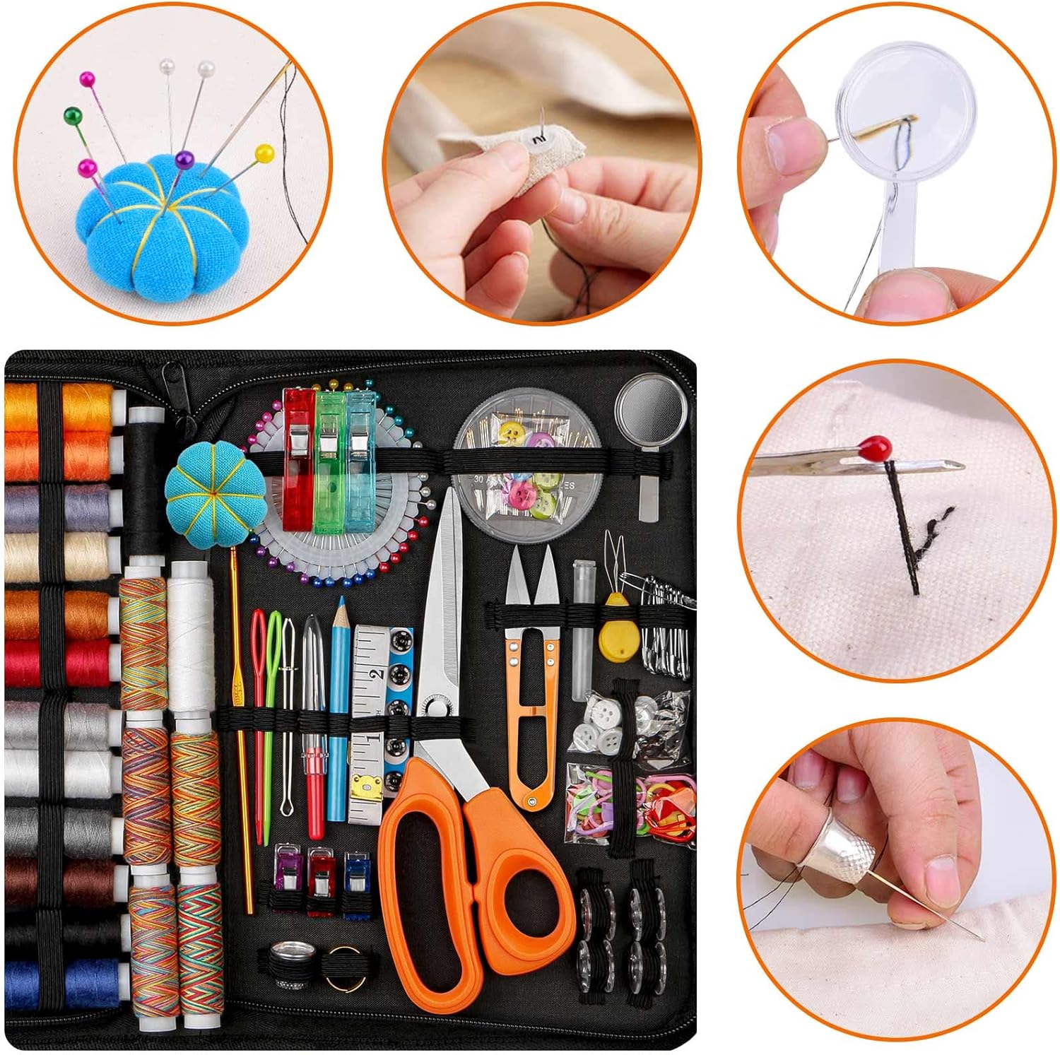 Sewing Kit for Adults,Maxfanay Needle and Thread Kit for Sewing,Professional Sewing Supplies Accessories with Tailor Scissors,43XL Thread,30 Needles,Yarn Snips and More for Travel Home Beginners - Image 3
