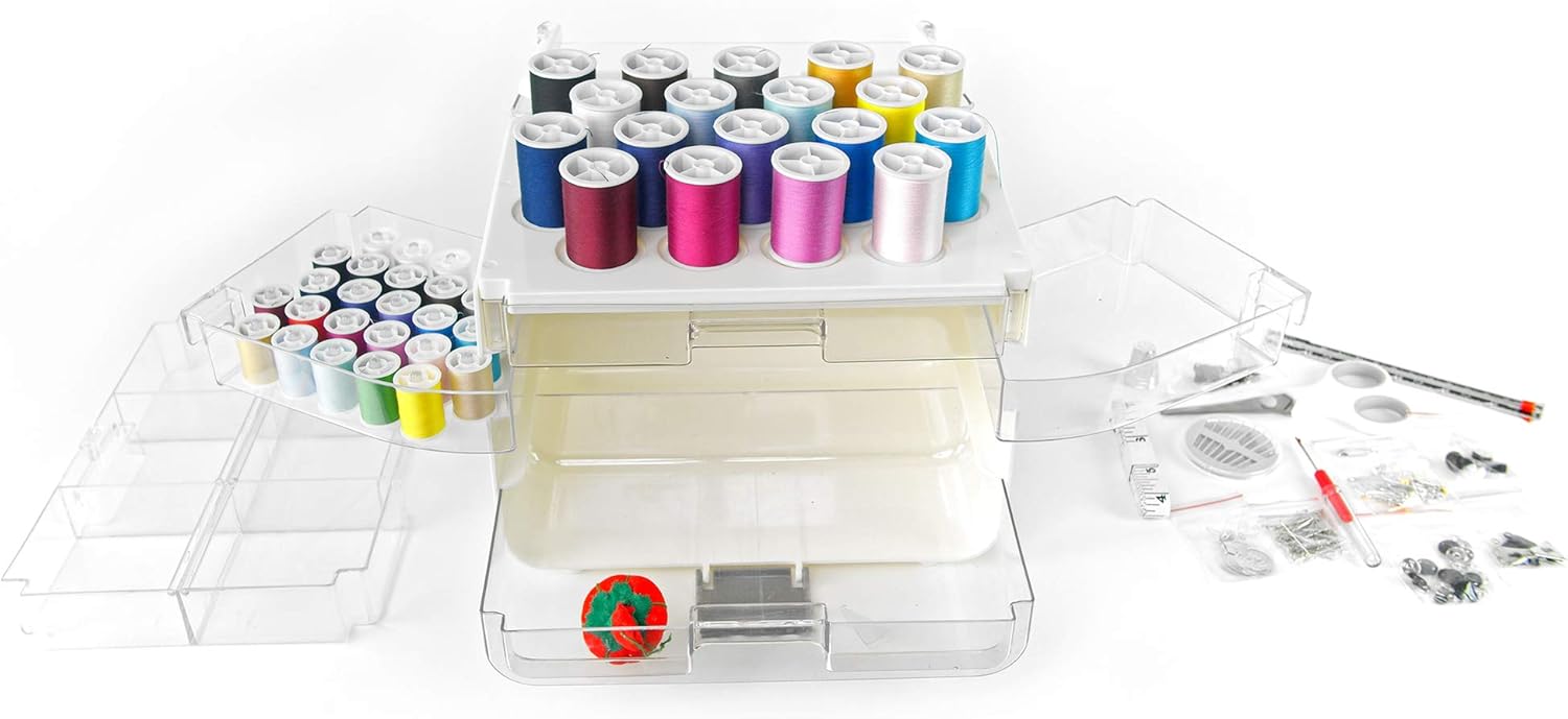 Singer Sew-It-Goes, 224 Piece - Sewing Kit & Craft Organizer - Sewing Case Storage with Machine Sewing Thread, White - Image 3