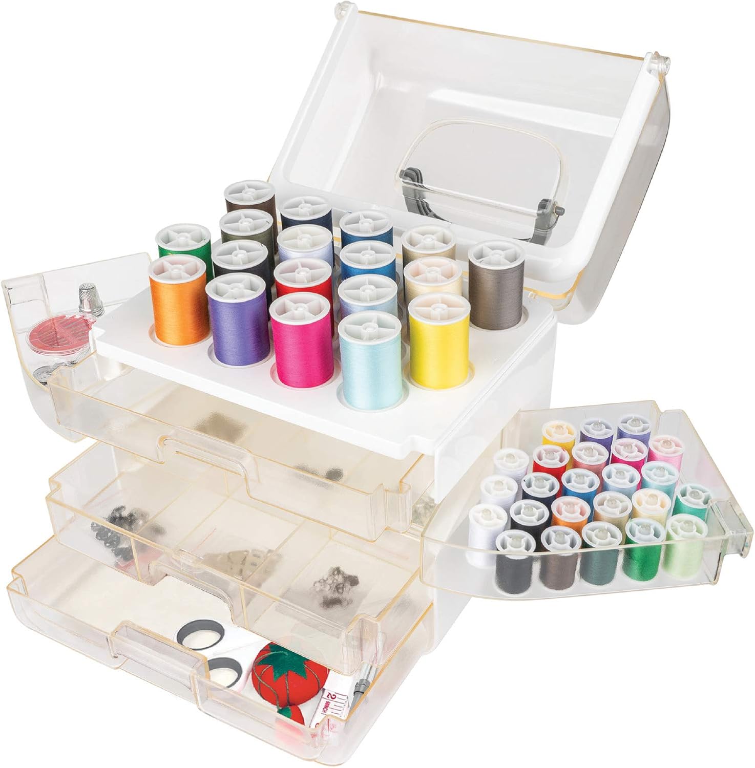 Singer Sew-It-Goes, 224 Piece - Sewing Kit & Craft Organizer - Sewing Case Storage with Machine Sewing Thread, White - Image 10