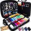Vellostar Sewing Kit for Adults & Beginners – Portable Needle & Thread Travel Kit w- 24 Thread Colors, Needles, Scissors & Sewing Supplies for Emergency Clothing Repairs, Buttons, & Home Mending - 1