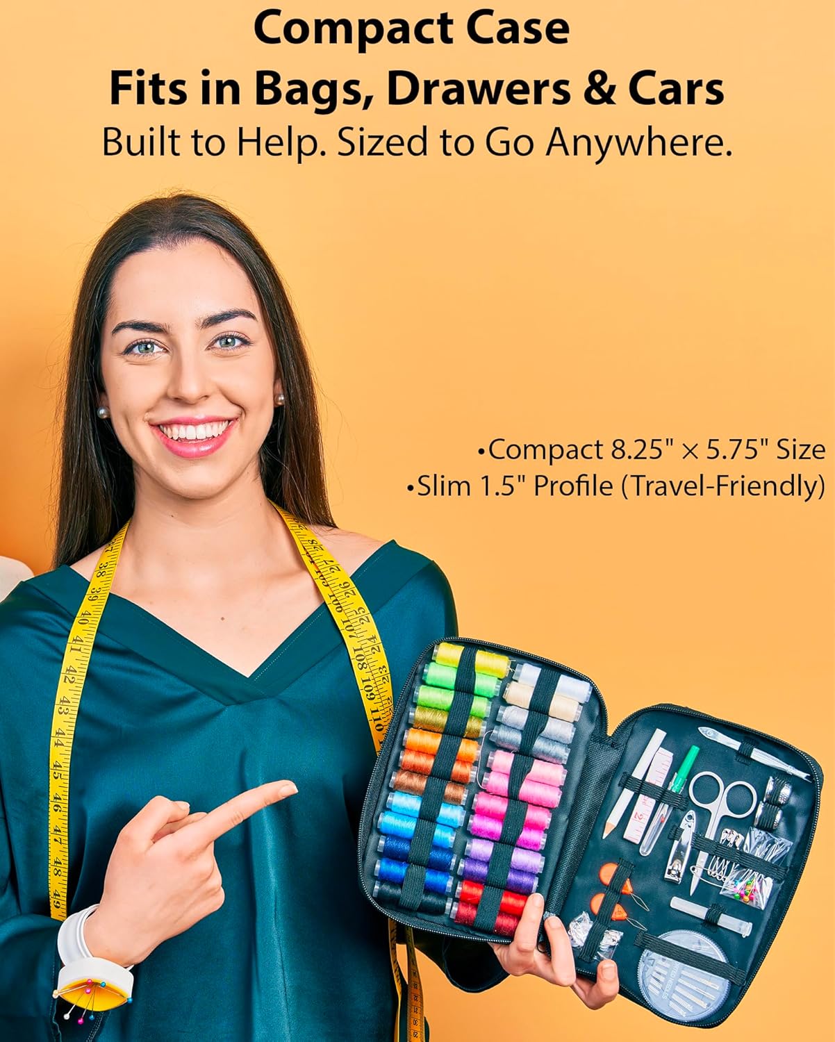 Vellostar Sewing Kit for Adults & Beginners – Portable Needle & Thread Travel Kit w/ 24 Thread Colors, Needles, Scissors & Sewing Supplies for Emergency Clothing Repairs, Buttons, & Home Mending - Image 7