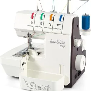 360 Upgraded Serger Overlock Sewing Machine with Wide-Open Threading, 12 Built-in Stitches, 2/3/4 Thread Capability, 1300 SPM High Speed, Differential Feed, Pro Overlocker for Tailors & Pros