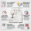 360 Upgraded Serger Overlock Sewing Machine with Wide-Open Threading, 12 Built-in Stitches, 2/3/4 Thread Capability, 1300 SPM High Speed, Differential Feed, Pro Overlocker for Tailors & Pros