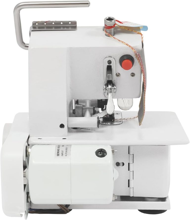 4-Thread Lockstitch Machine 1200 Stitches/Min, Metal Frame Serger & Overlock Machine Adjustable Needle Pitch, Ideal for Home and Industrial Sewing