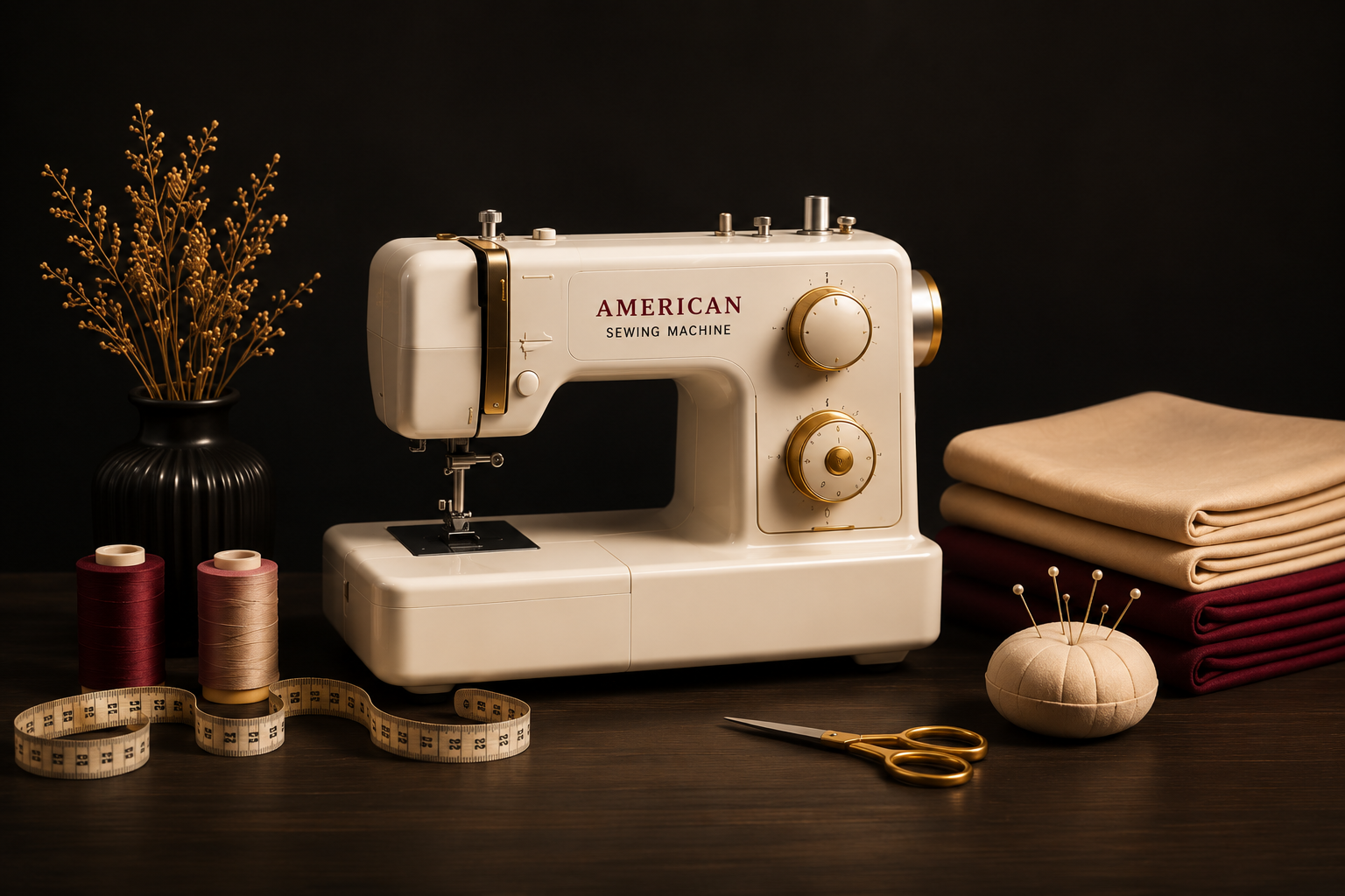 Premium sewing machine with sewing accessories