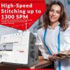 Bernette B68 Airlock Serger with easy air threading, overlock coverstitch combo, high-speed stitching, LED lighting, adjustable stitch length, heavy-duty design, perfect for quilting and beginners.