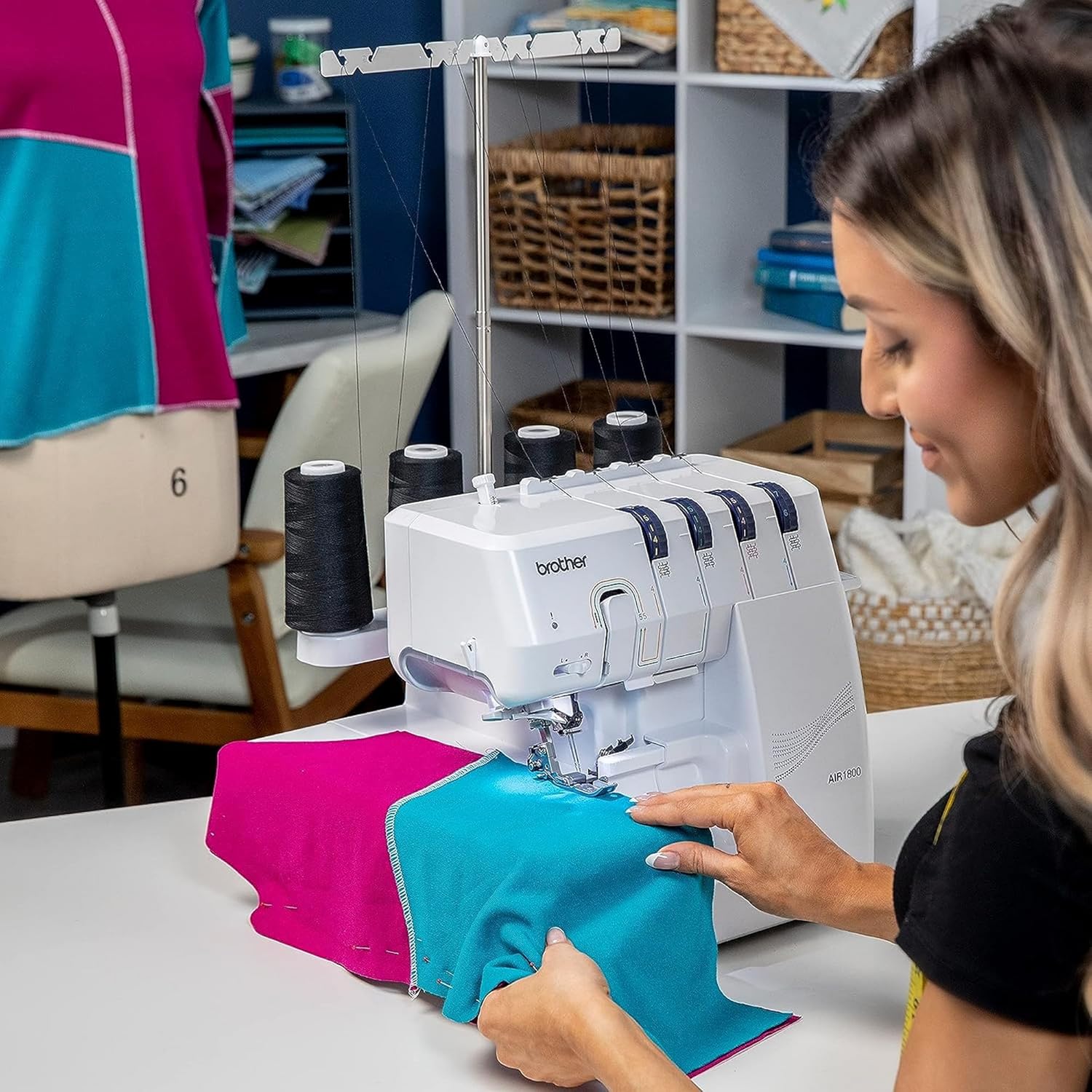Brother Air1800 Air Serger with Jet-Air Threading and 250+ Accessories including 83 Spools of Thread - Image 9
