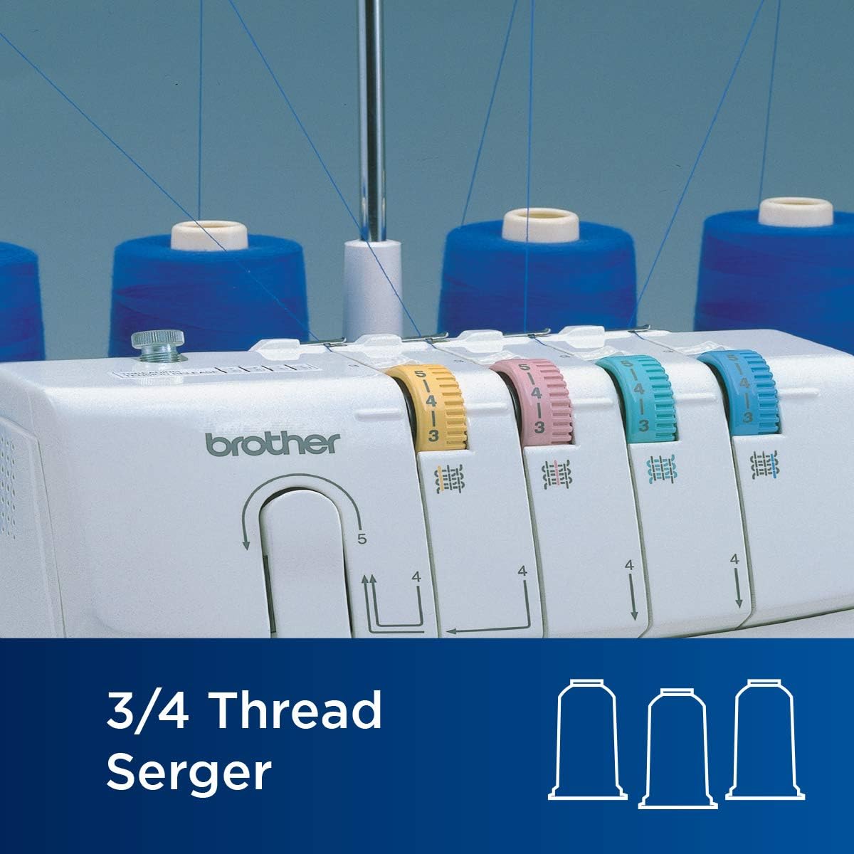 Brother Serger, 1034D, Heavy-Duty Metal Frame Overlock Machine, 1,300 Stitches Per Minute, Removeable Trim Trap, 3 Included Accessory Feet, White - Image 3