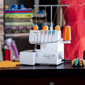 Alternative view of Brother Serger, 1034D, Heavy-Duty Metal Frame Overlock Machine, 1,300 Stitches Per Minute, Removeable Trim Trap, 3 Included Accessory Feet, White