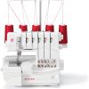 SINGER® Professional 5 14T968DC Heavy-Duty Metal Frame Serger Overlock and Accessory Kit with 2-3-4-5 Stitch Capability, Removeable Trim Trap, 1300 Stitches per minute, & Self Adjusting, White - 1