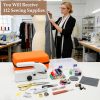 Hand Held Sewing Machine for Adults & Beginners, with Orange Leather Storage Case and 112 PCS Sewing Kit, Portable Mini Hand Sewing Machine, Assorted Needles, Threads, Heavy Duty Scissors