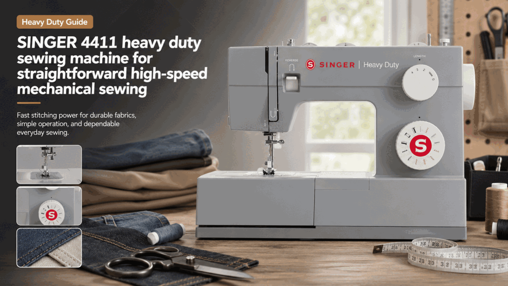 SINGER 4411 heavy duty sewing machine for straightforward high-speed mechanical sewing