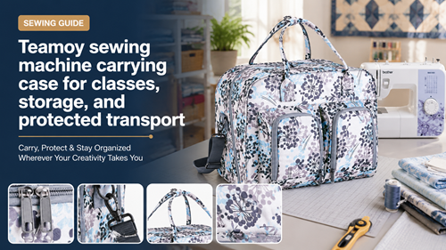 Teamoy sewing machine carrying case for classes, storage, and protected transport