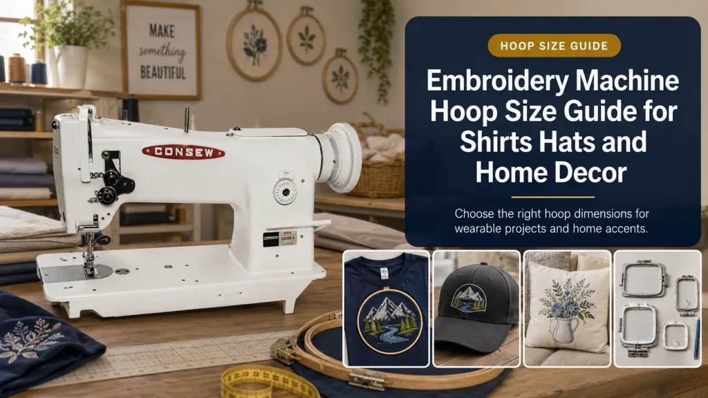 Embroidery Machine Hoop Size Guide for Shirts Hats and Home Decor