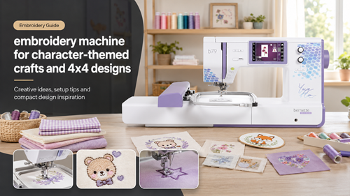 embroidery machine for character-themed crafts and 4×4 designs