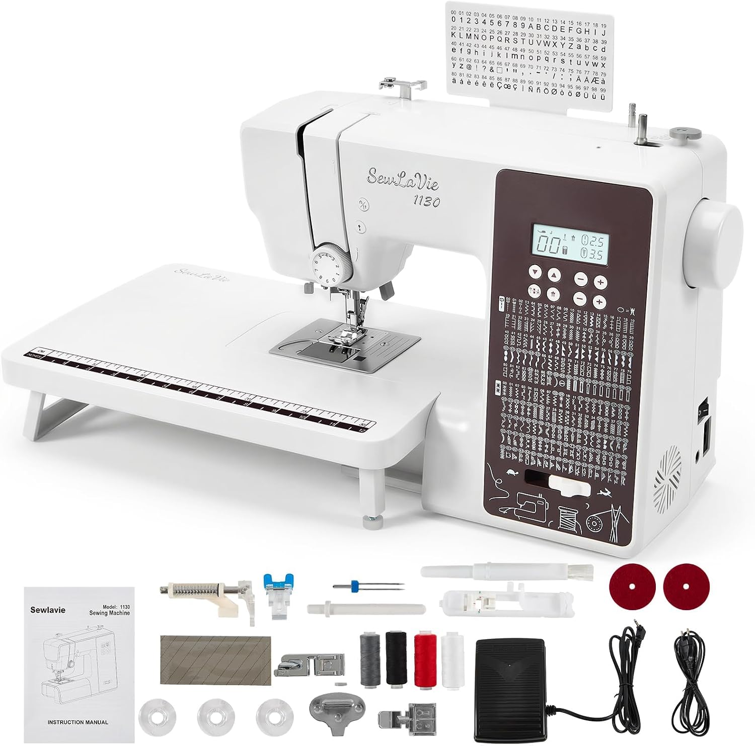 1130 Computerized Sewing and Quilting Machine with 300 Stitches - 1