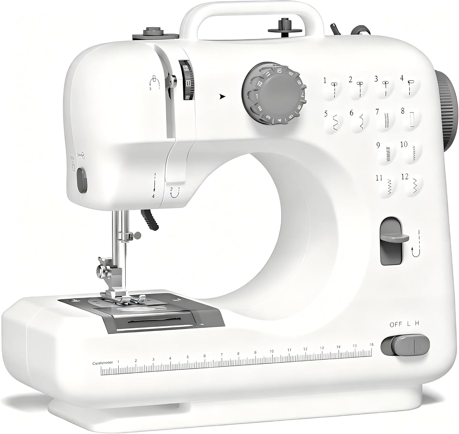 Beginner Sewing Machine, 12 Built-in Stitches with Foot Pedal, 2-Speed Control, Portable Mini Sewing Machine for Home Travel Use & Sewing Enthusiasts (grey) - 1