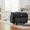 Everything Mary XL Rolling Sewing Machine Case – Grey Floral Craft Bag with 4 Wheels – Portable Organizer
