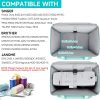 Large Sewing Machine Case with Removable Hard Bottom Pad,2 Layer Sewing Machine Carrying Bag Universal Tote Bag Fit for Most Standard Size Singer,Brother,Janome and Sewing Accessories,Grey/Green