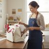 SINGER® Machine Carrying Tote Bag for Sewing Machines & Sergers, Cream/Red