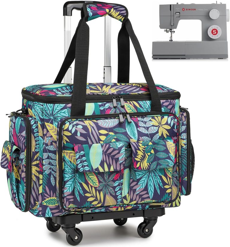 Sewing Machine Case with Wheels, Rolling Sewing Machine Tote Bag